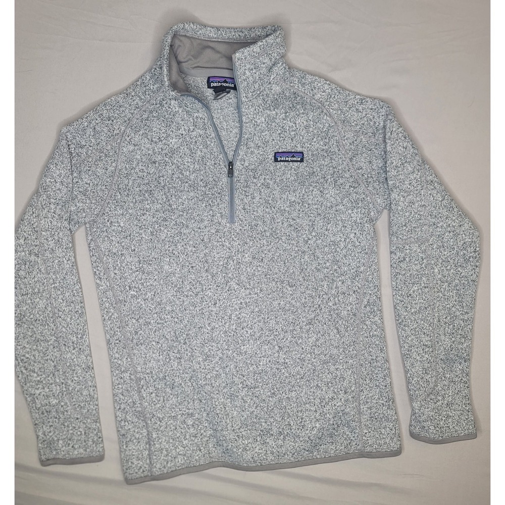 Patagonia Better Sweater 1/4 Zip Womens Large Gray Fleece Pullover Worn Wear - Picture 10 of 12